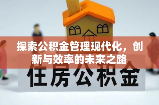 永嘉探索公积金管理现代化，创新与效率的未来之路