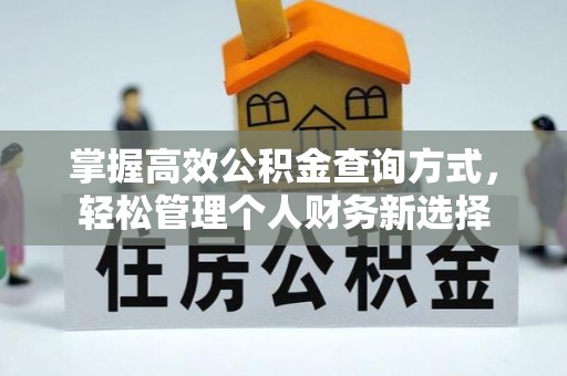 永嘉掌握高效公积金查询方式，轻松管理个人财务新选择