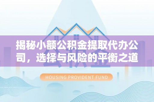 永嘉揭秘小额公积金提取代办公司，选择与风险的平衡之道