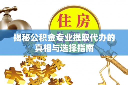 永嘉揭秘公积金专业提取代办的真相与选择指南