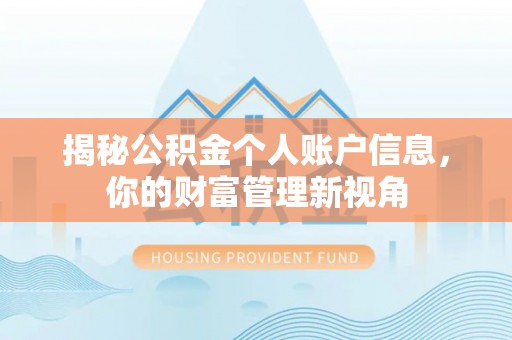 永嘉揭秘公积金个人账户信息，你的财富管理新视角
