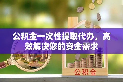 永嘉公积金一次性提取代办，高效解决您的资金需求